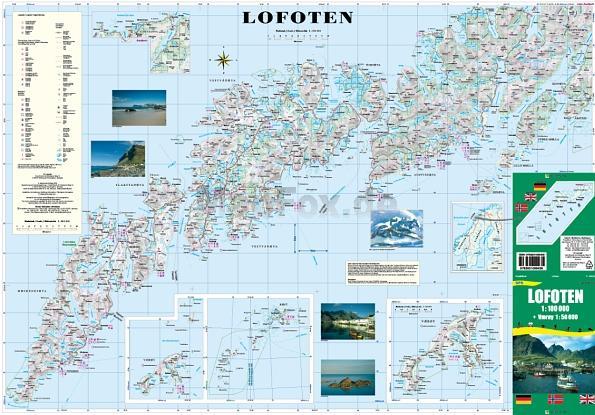Lofoten 1:100.000 + Værøy 1:50.000
