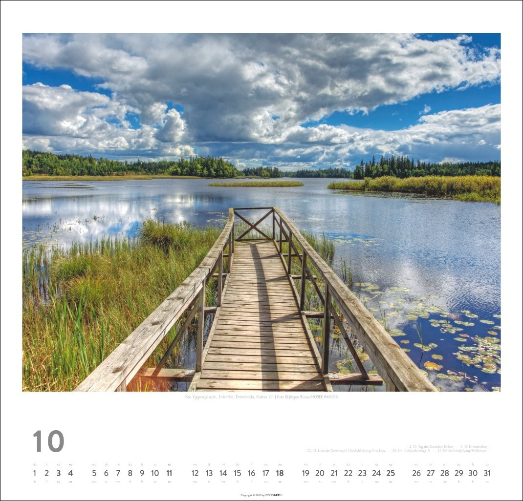 Schweden - Wandkalender 2026 -  Licht und Wasser - 46 x 48 cm - Kunstverlag Weingarten