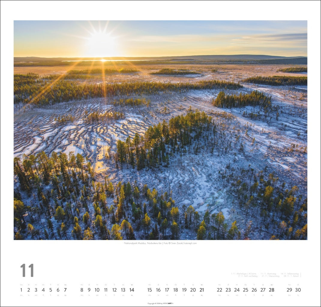 Schweden - Wandkalender 2027 -  Licht und Wasser - 46 x 48 cm - Kunstverlag Weingarten