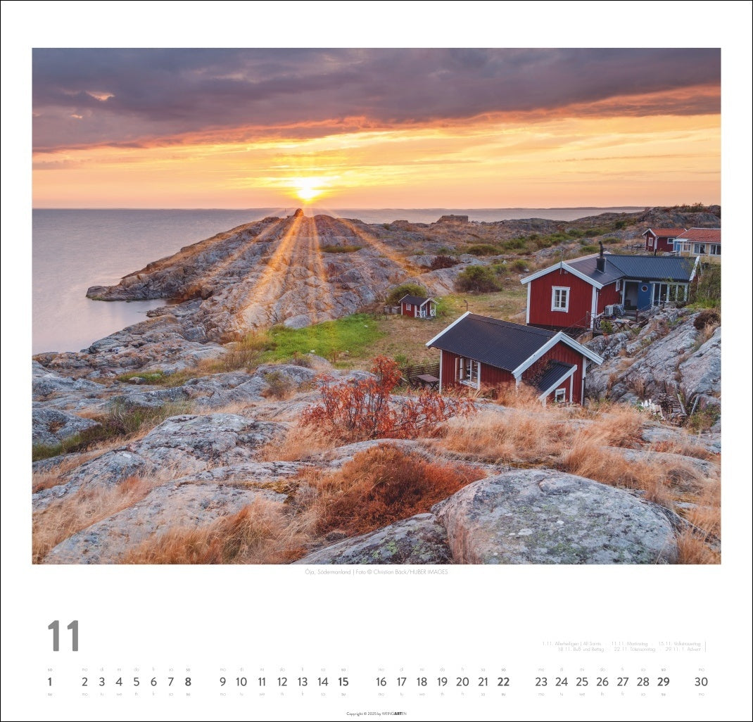 Schweden - Wandkalender 2026 -  Licht und Wasser - 46 x 48 cm - Kunstverlag Weingarten