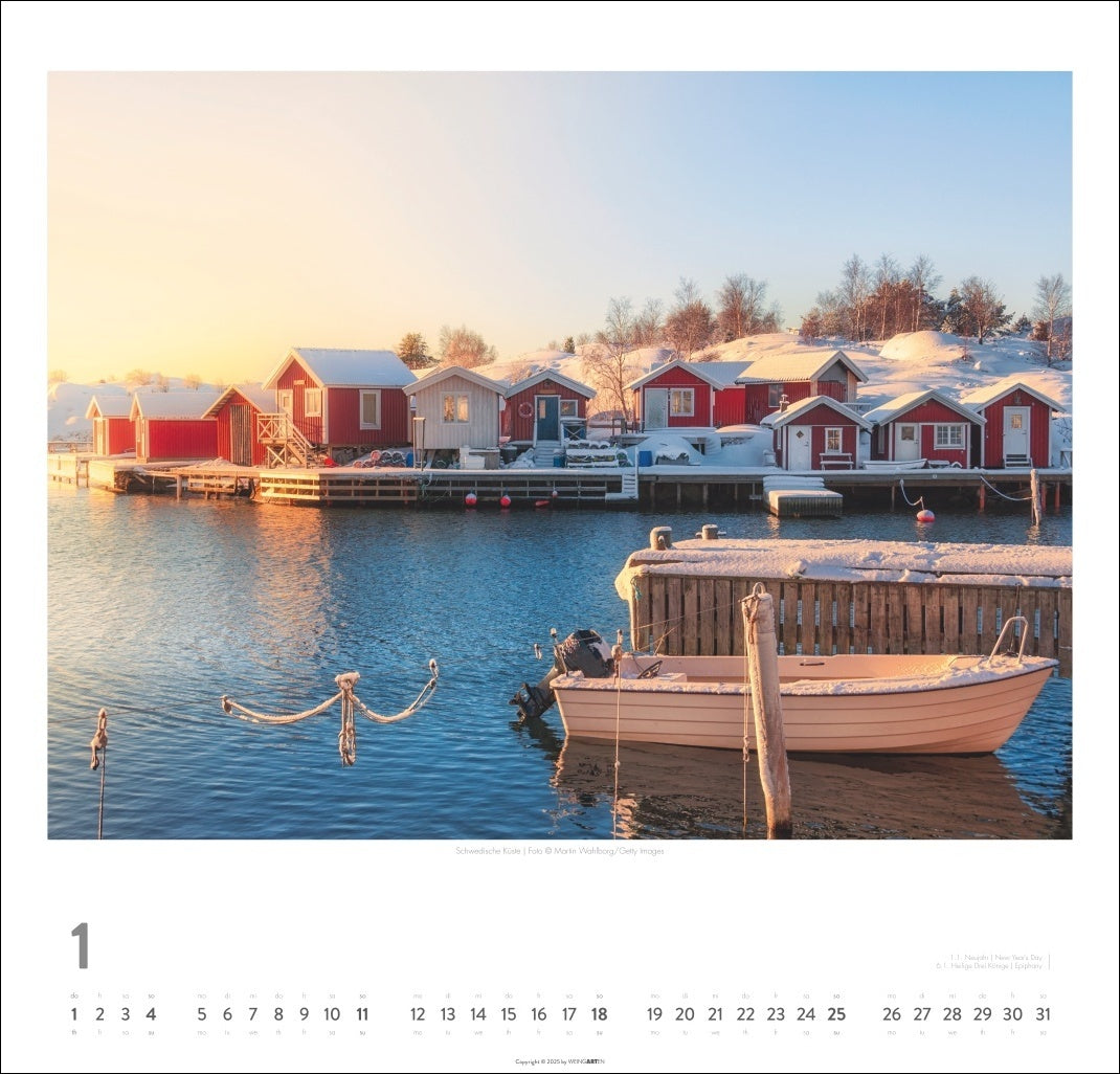 Schweden - Wandkalender 2026 -  Licht und Wasser - 46 x 48 cm - Kunstverlag Weingarten