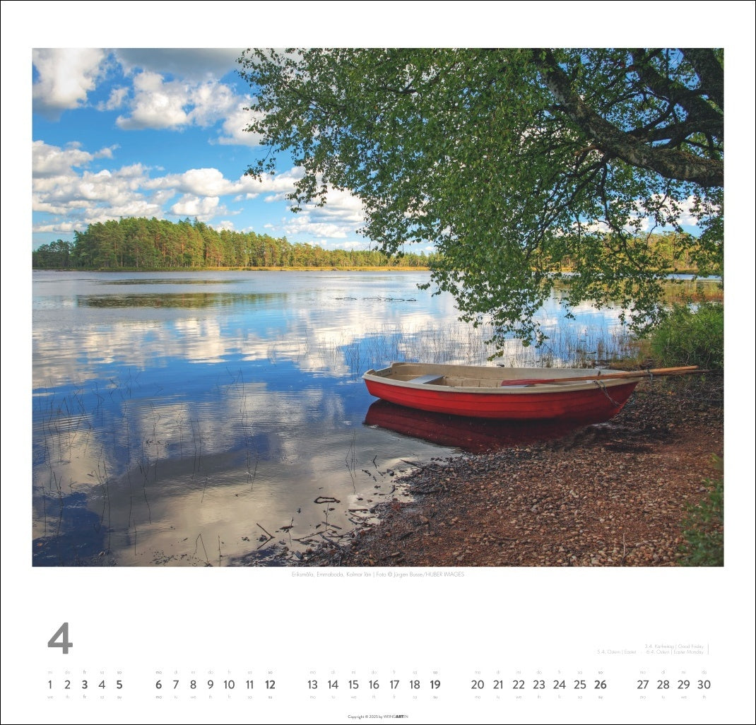 Schweden - Wandkalender 2026 -  Licht und Wasser - 46 x 48 cm - Kunstverlag Weingarten