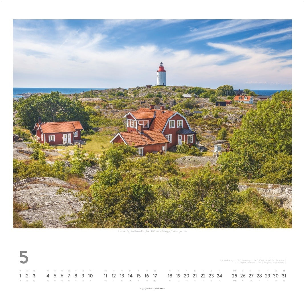 Schweden - Wandkalender 2026 -  Licht und Wasser - 46 x 48 cm - Kunstverlag Weingarten