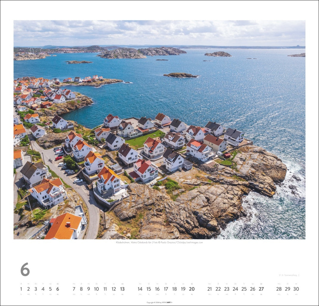Schweden - Wandkalender 2027 -  Licht und Wasser - 46 x 48 cm - Kunstverlag Weingarten