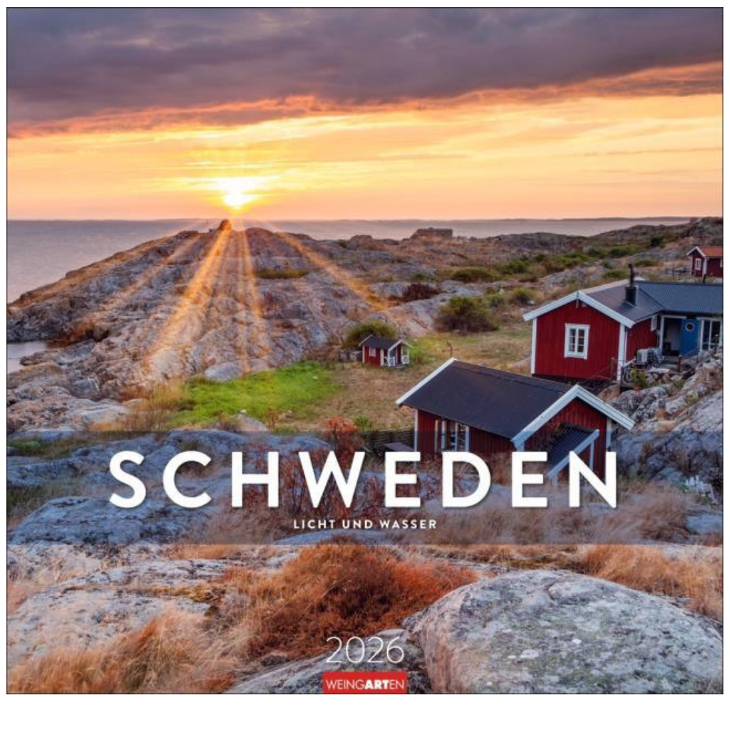 Schweden - Wandkalender 2026 -  Licht und Wasser - 46 x 48 cm - Kunstverlag Weingarten