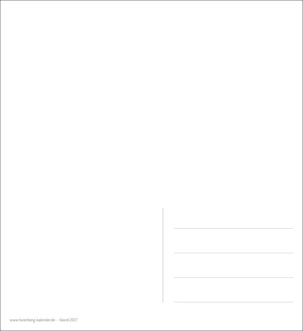 Island - Sehnsuchts-Kalender 2027 - Harenberg