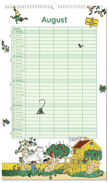 Astrid Lindgren Familienkalender 2027 - 25 x 27 cm