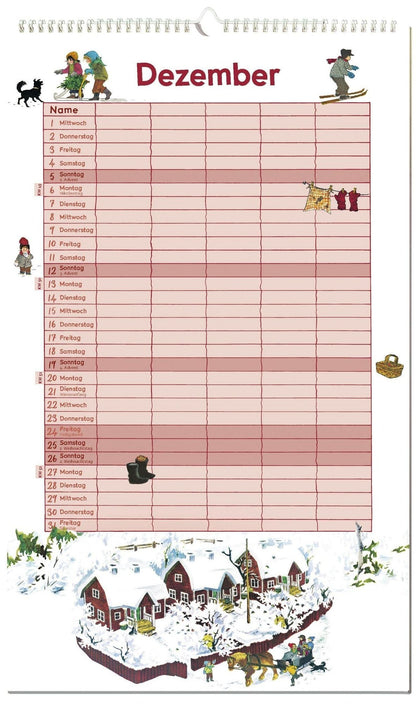 Astrid Lindgren Familienkalender 2027 - 25 x 27 cm