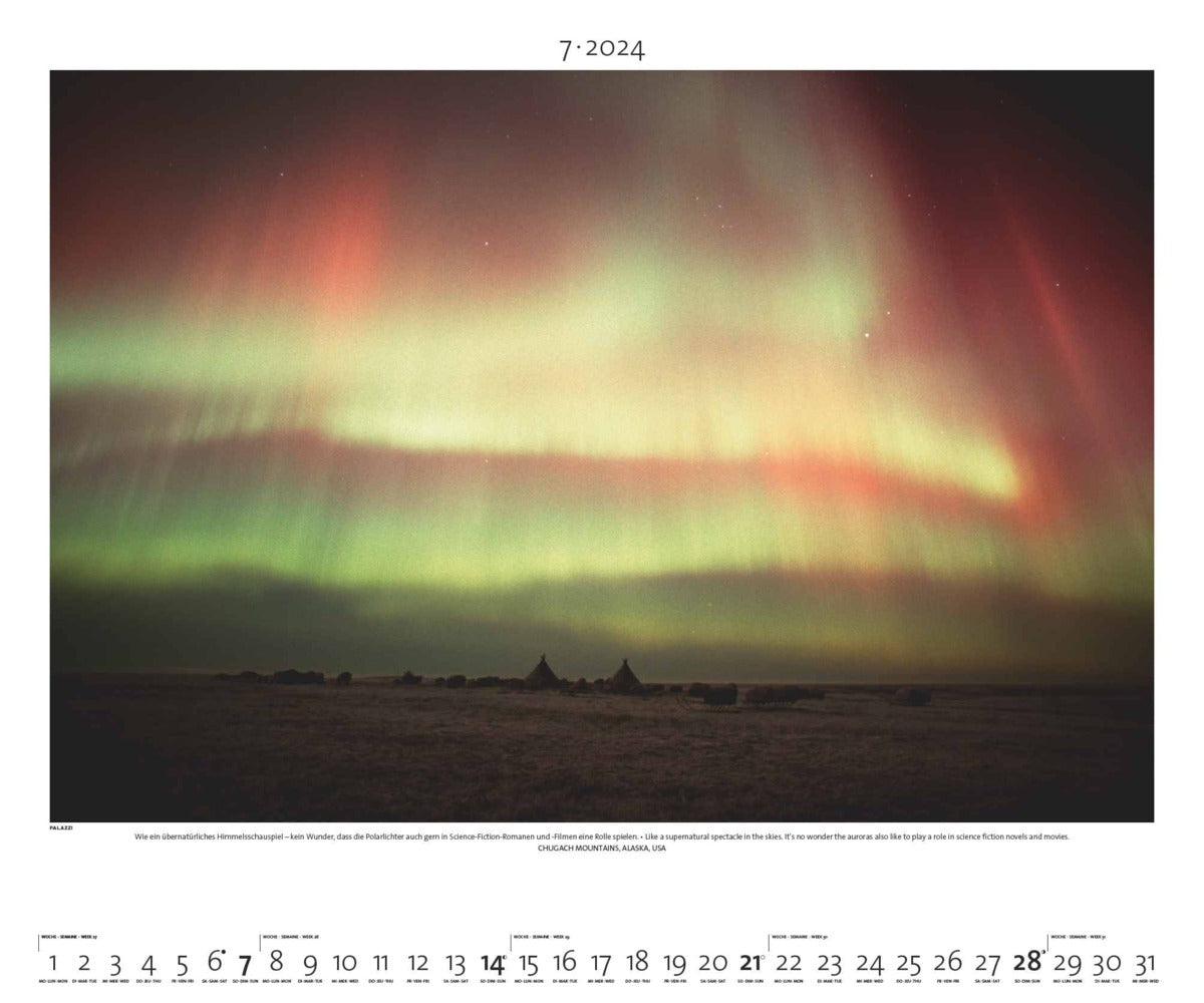 Polarlicht - Wandkalender 2024 - 60 x 50 cm - Palazzi Verlag