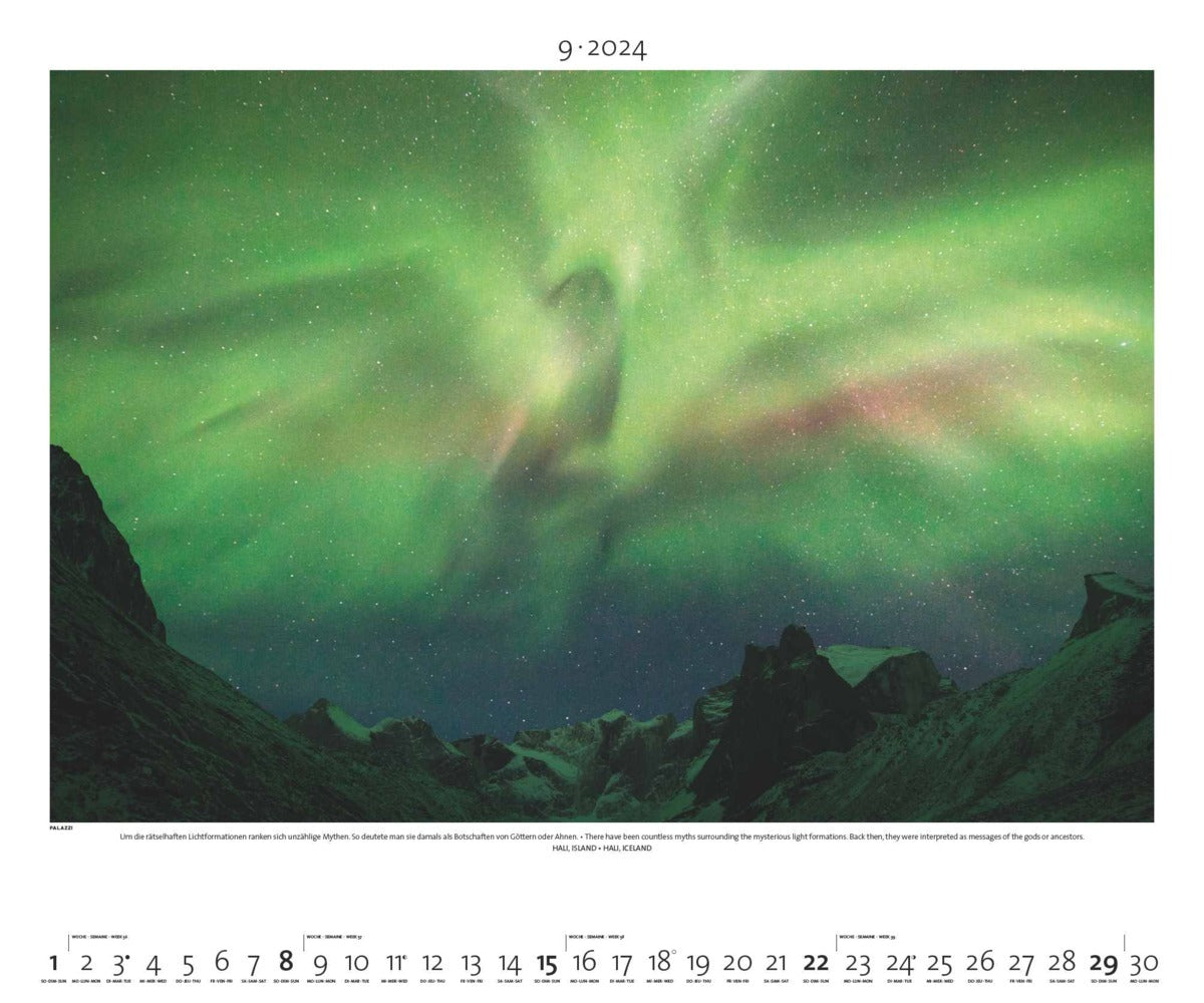 Polarlicht - Wandkalender 2024 - 60 x 50 cm - Palazzi Verlag