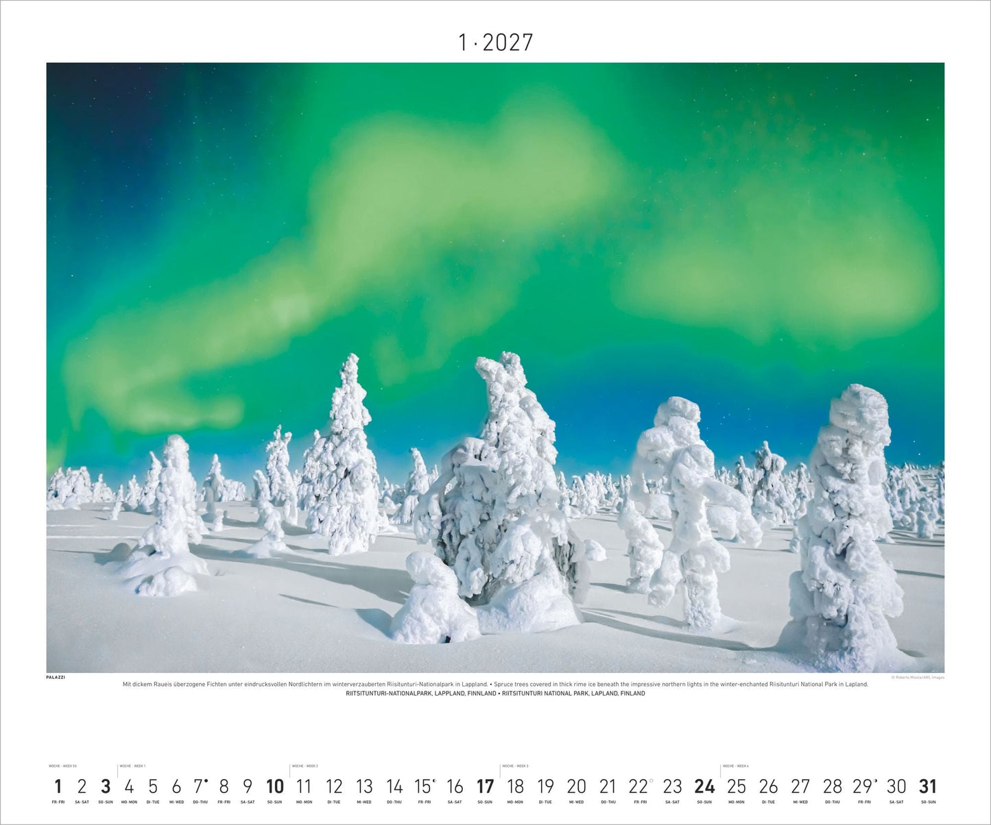 Polarlicht - Wandkalender 2027 - 60 x 50 cm - Palazzi Verlag