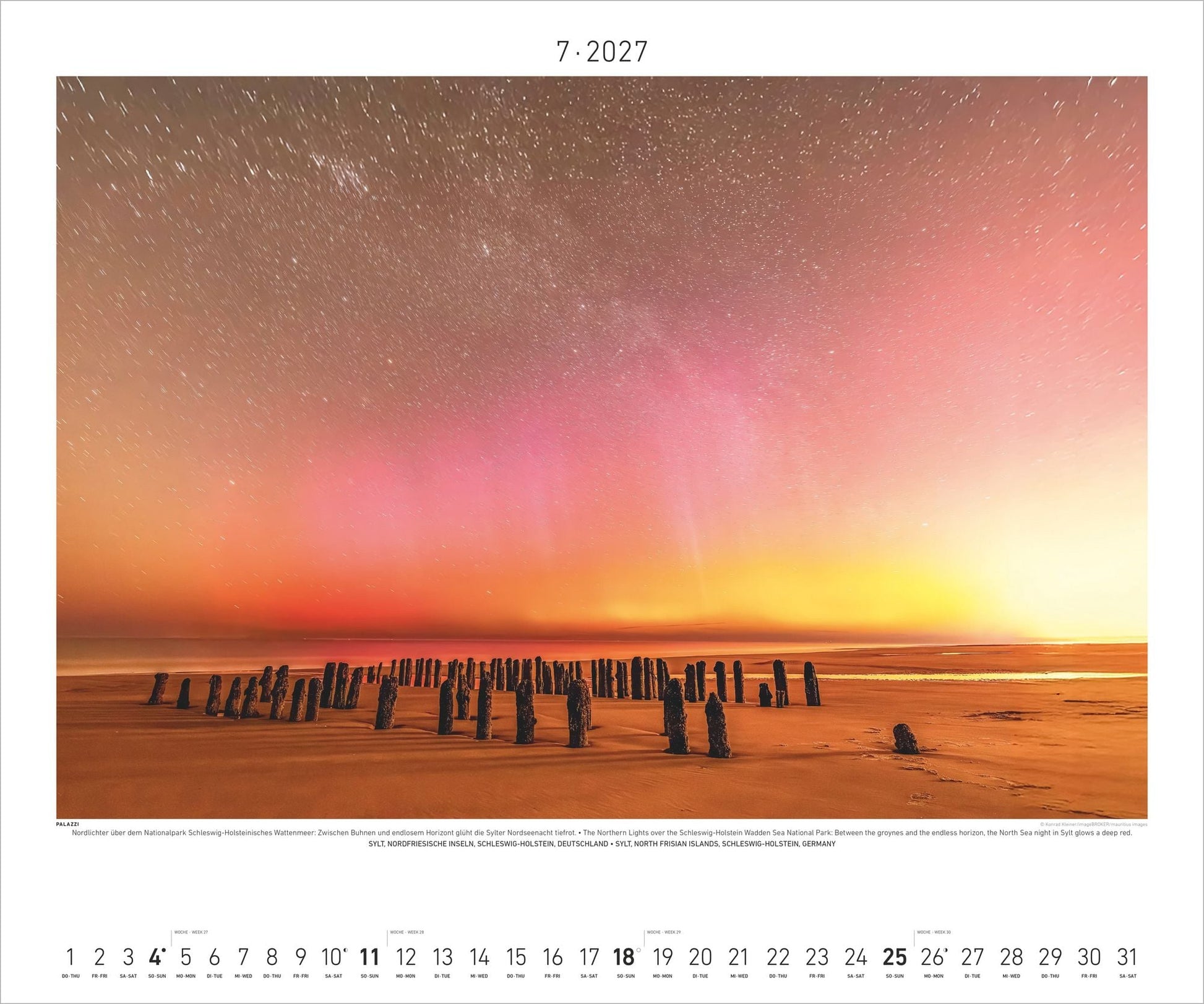 Polarlicht - Wandkalender 2027 - 60 x 50 cm - Palazzi Verlag