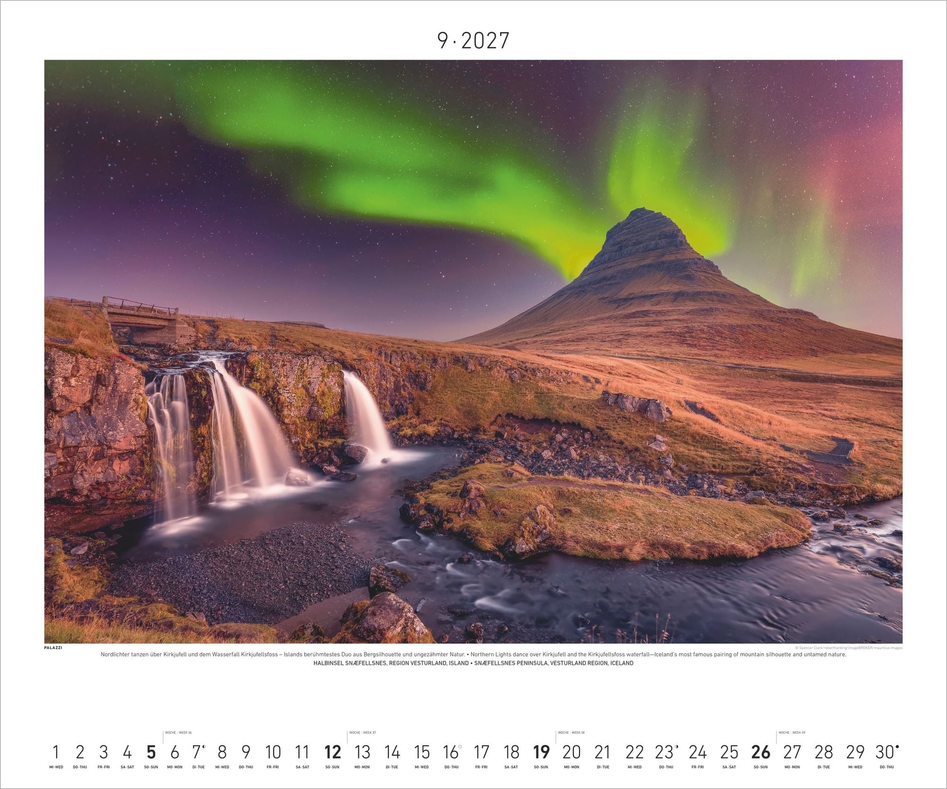 Polarlicht - Wandkalender 2027 - 60 x 50 cm - Palazzi Verlag