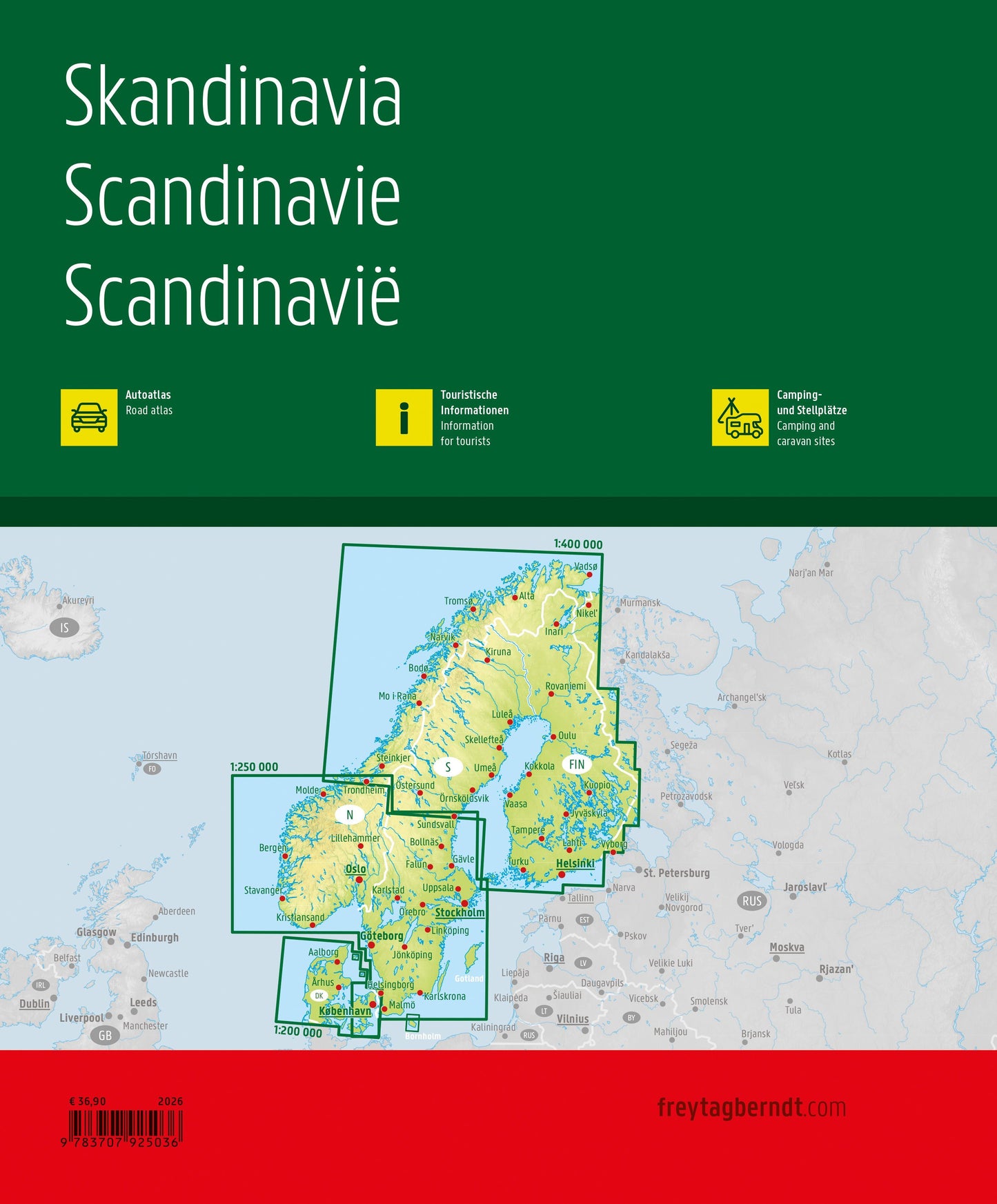 Scandinavia - Road Atlas 1:200,000 - 1:400,000 - Freytag &amp; Berndt