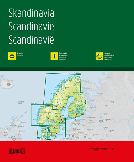 Skandinavien - Scandinavia - Autoatlas 1:200.000 - 1:400.000 - Freytag & Berndt