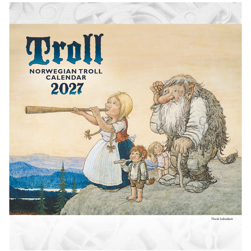 Troll Kalender Lidberg  - Postkarten-Kalender 2027 - 15 x 16 cm - Aune Forlag