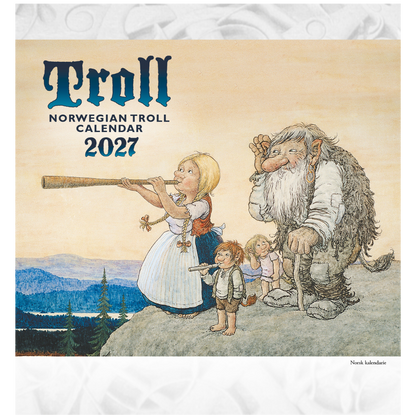Troll Kalender Lidberg  - Postkarten-Kalender 2027 - 15 x 16 cm - Aune Forlag