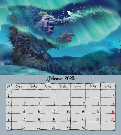 Troll Kalender Rødningen  - Wandkalender 2025 - 30 x 34 cm - Aune Forlag