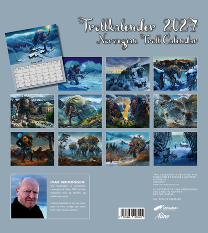 Troll Kalender Rødningen  - Wandkalender 2027 - 30 x 34 cm - Aune Forlag