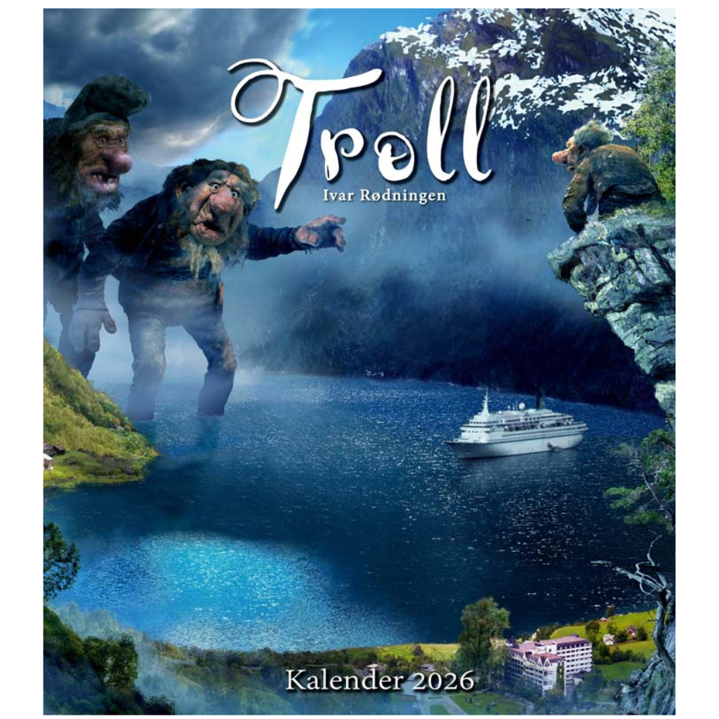 Troll Kalender Rødningen  - Wandkalender 2026 - 30 x 34 cm - Aune Forlag