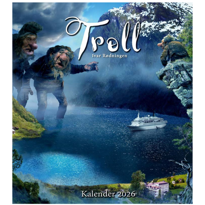Troll Kalender Rødningen  - Wandkalender 2026 - 30 x 34 cm - Aune Forlag