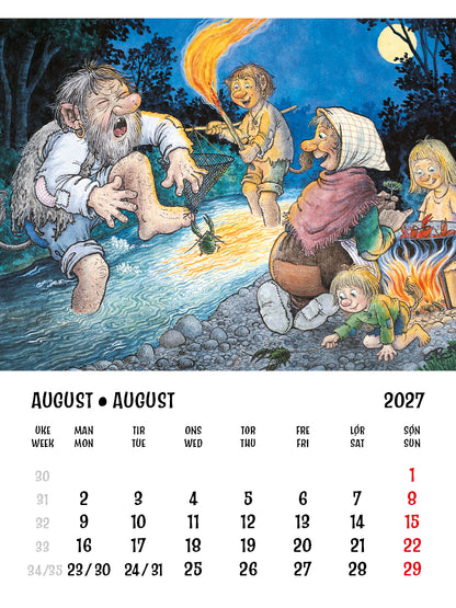 Troll Calendar Lidberg - Mini Calendar 2025 - 8 x 10 cm - Aune Forlag