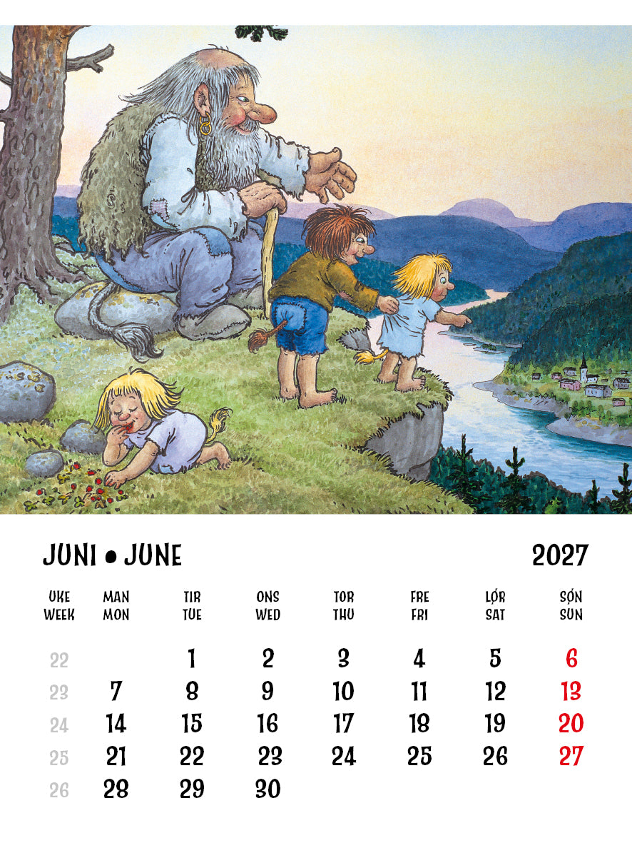 Troll Calendar Lidberg - Mini Calendar 2025 - 8 x 10 cm - Aune Forlag