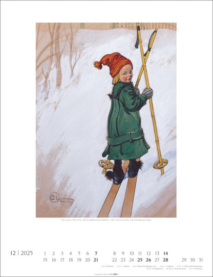 Carl Larsson - Wandkalender 2025 - 30 x 39 cm - Kunstverlag Weingarten