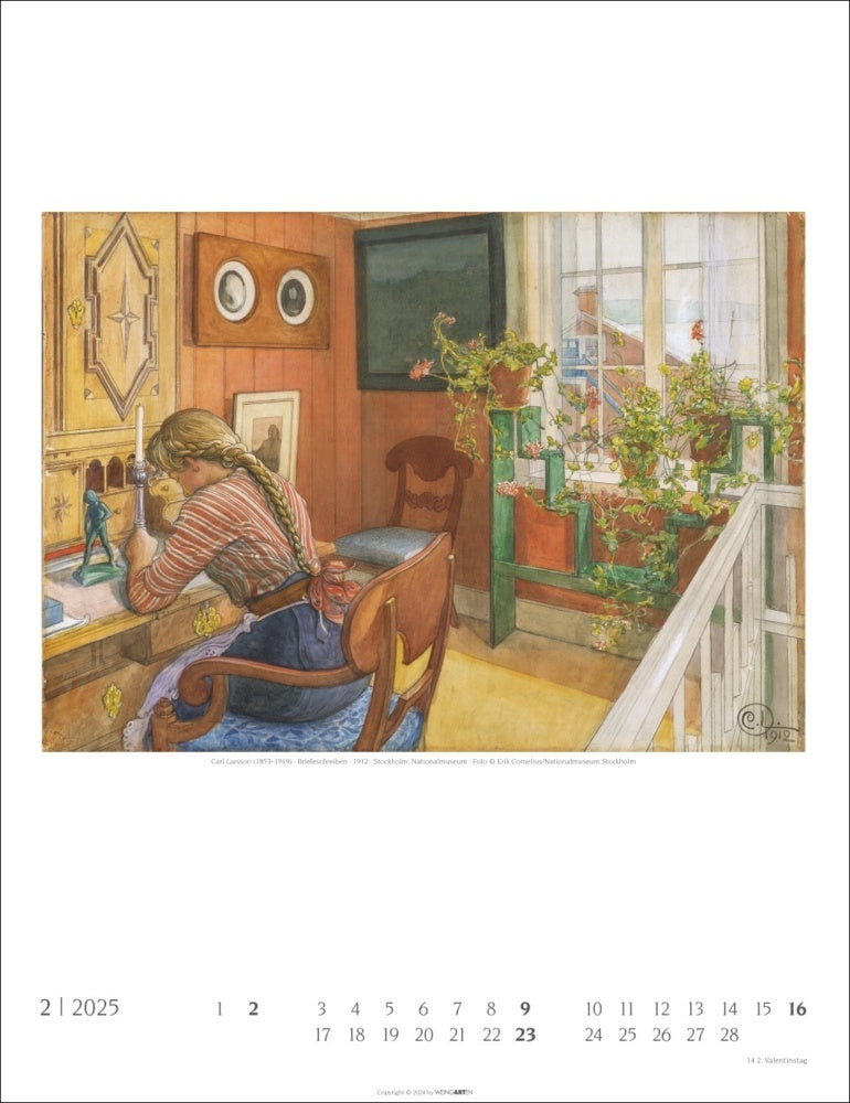 Carl Larsson - Wandkalender 2025 - 30 x 39 cm - Kunstverlag Weingarten