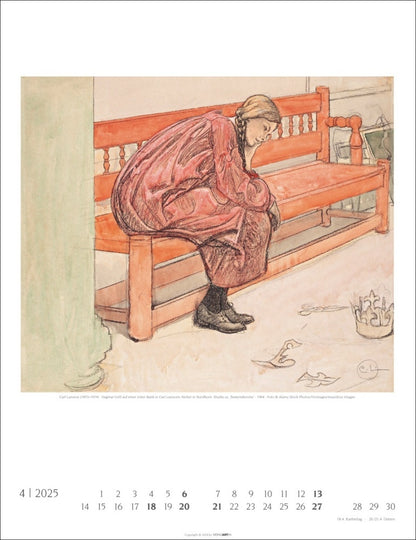 Carl Larsson - Wandkalender 2025 - 30 x 39 cm - Kunstverlag Weingarten