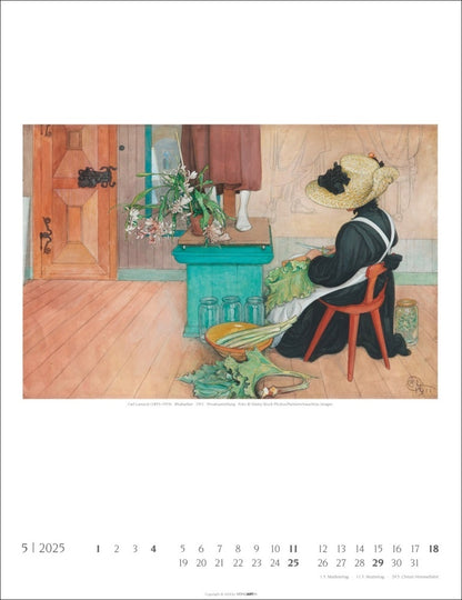 Carl Larsson - Wandkalender 2025 - 30 x 39 cm - Kunstverlag Weingarten