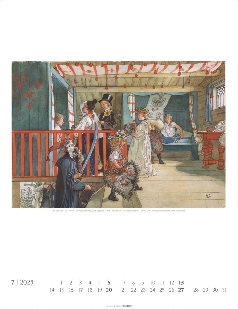 Carl Larsson - Wandkalender 2025 - 30 x 39 cm - Kunstverlag Weingarten