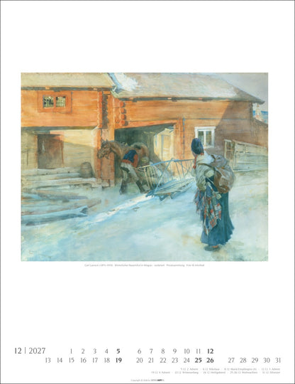 Carl Larsson - Wandkalender 2027 - 30 x 39 cm - Kunstverlag Weingarten