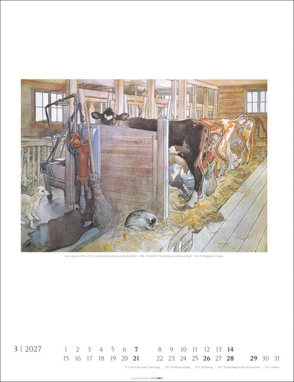 Carl Larsson - Wandkalender 2027 - 30 x 39 cm - Kunstverlag Weingarten