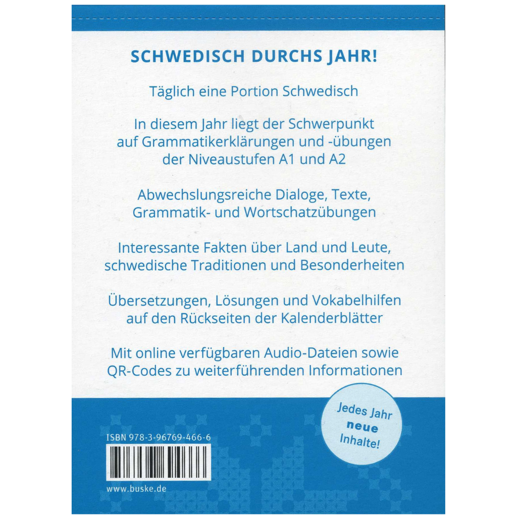 Schwedisch Sprachkalender 2026
