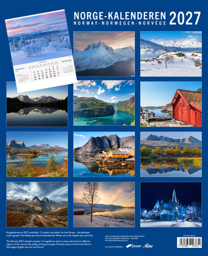 Norge Kalenderen - Wall Calendar 2026 - Title Northern Norway - 33 x 41 cm - Aune Forlag