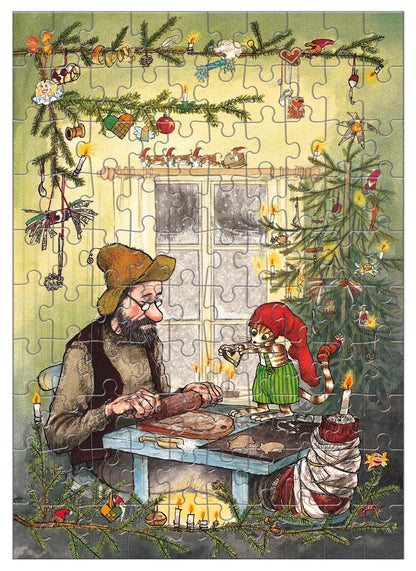 Puzzle im Buch - Pettersson und Findus feiern Weihnachten