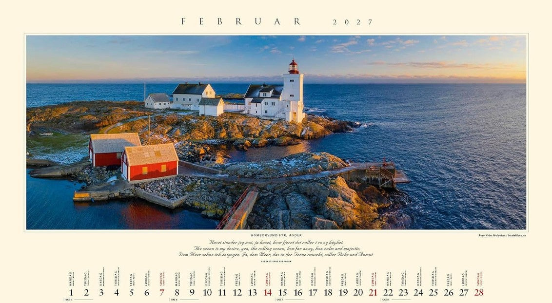 Panorama Norway - Wall Calendar 2025 - 59 x 34 cm - Calendar for 2025