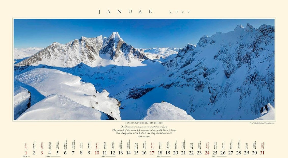 Panorama Norway - Wall Calendar 2025 - 59 x 34 cm - Calendar for 2025