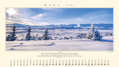 Panorama Norway -  Tischkalender 2024 - 22 x 18 cm - Kalenderforlaget