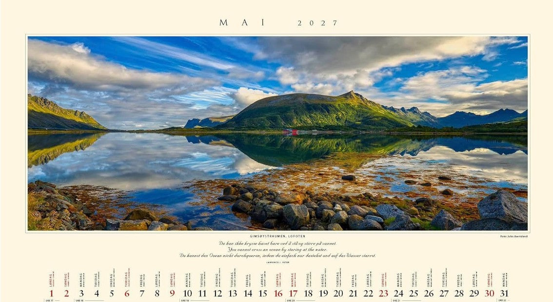 Panorama Norway - Wall Calendar 2025 - 59 x 34 cm - Calendar for 2025