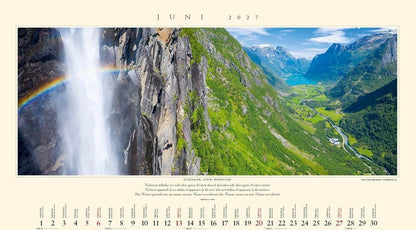 Panorama Norway - Wall Calendar 2025 - 59 x 34 cm - Calendar for 2025