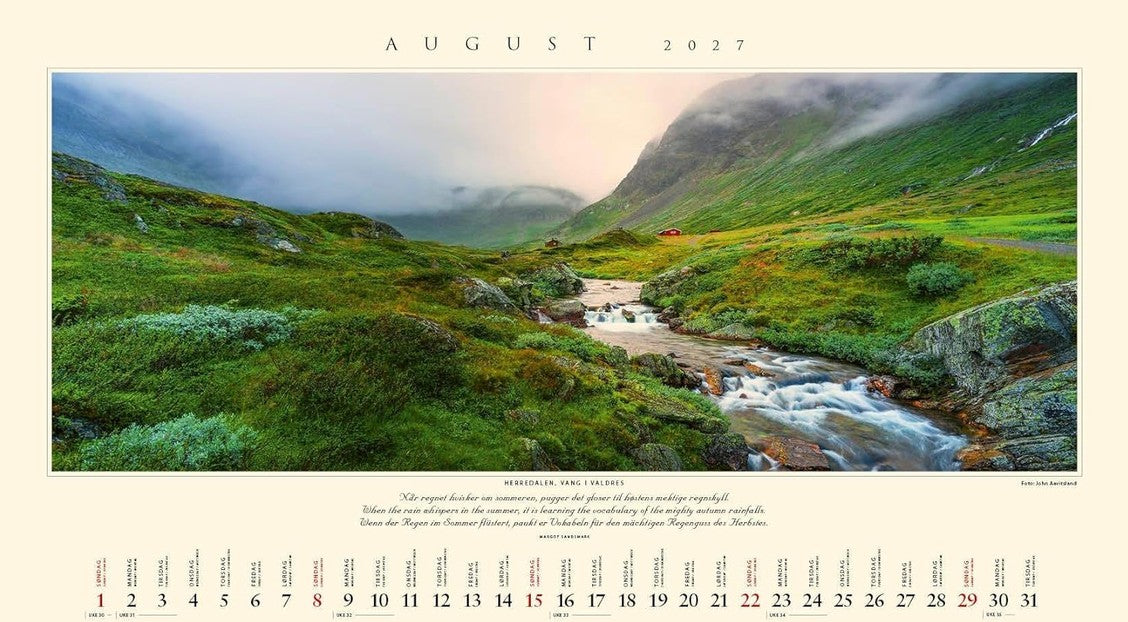 Panorama Norway - Wall Calendar 2025 - 59 x 34 cm - Calendar for 2025