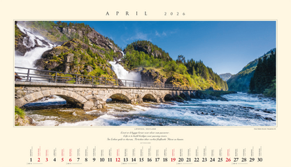 Panorama Norway -  Tischkalender 2026 - 22 x 18 cm - Kalenderforlaget