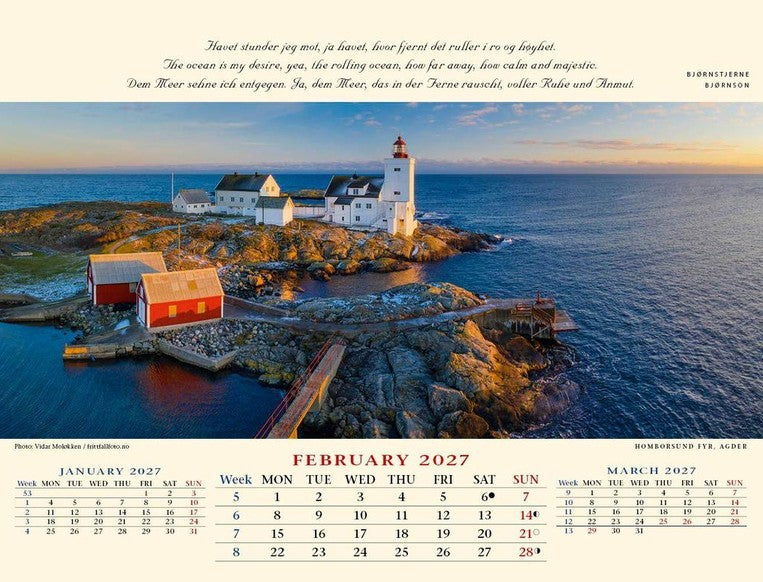 Panorama Norway - Desk Calendar 2025 - 22 x 18 cm - Calendar for 2025