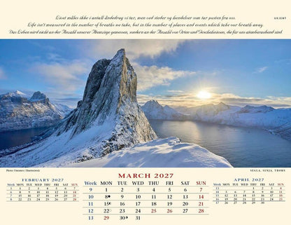 Panorama Norway - Desk Calendar 2025 - 22 x 18 cm - Calendar for 2025