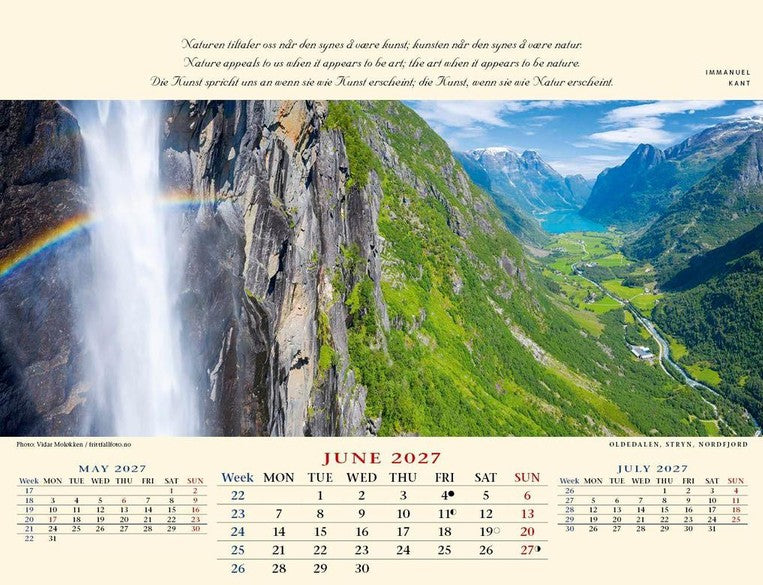 Panorama Norway - Desk Calendar 2025 - 22 x 18 cm - Calendar for 2025