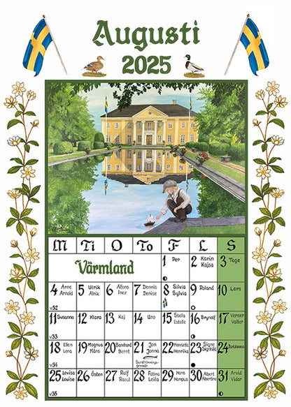 Sverigealmanackan - Tischkalender 2025 - 11 x 15 cm - Swallings