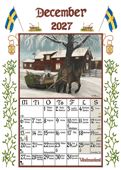 Sverigealmanackan - Desk Calendar 2025 - 11 x 15 cm - Swallings