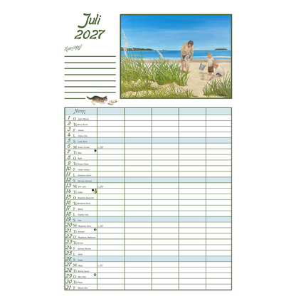Sverigealmanackan Familj - Wall Calendar 2025 - 30 x 42 cm - Swallings